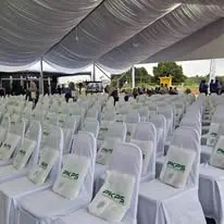 Covered chair audience layout under canopy