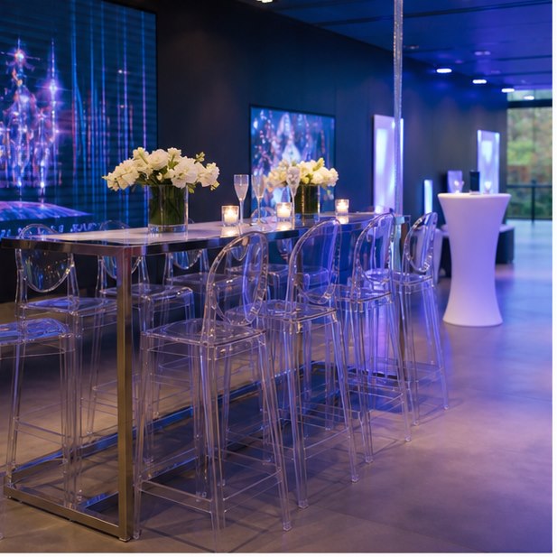 Acrylic Ghost Chair Rental venue setup for Malaysia event furniture rental