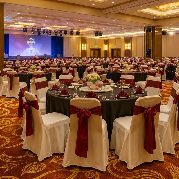 Chair Sash Rental venue setup for Malaysia event furniture rental