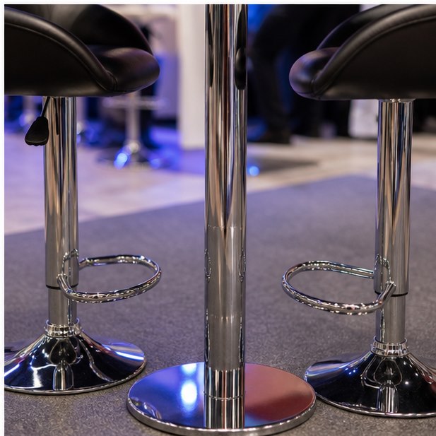 Hi Bar Table with Bar Stool Package close-up detail for Malaysia event furniture rental
