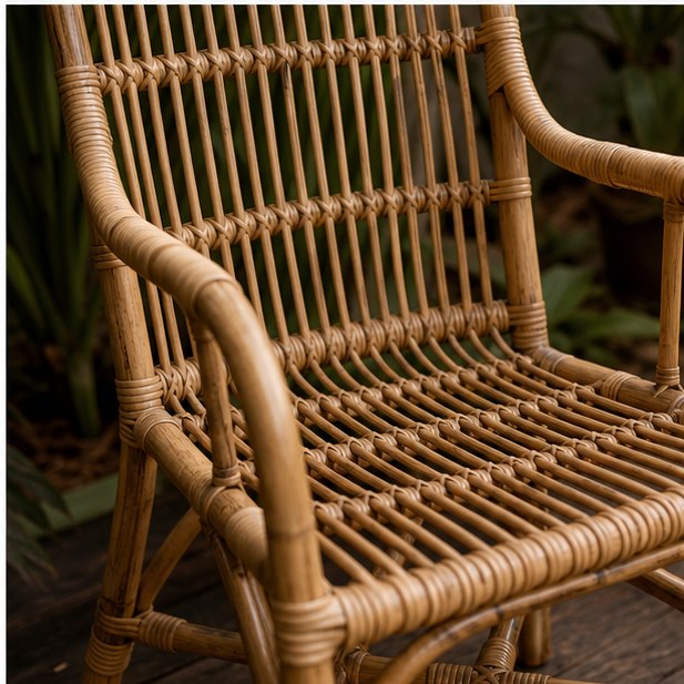 Rattan Garden Chair Rental close-up detail for Malaysia event furniture rental